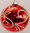 Glänzende rote Weihnachtskugeln mit Applikationen